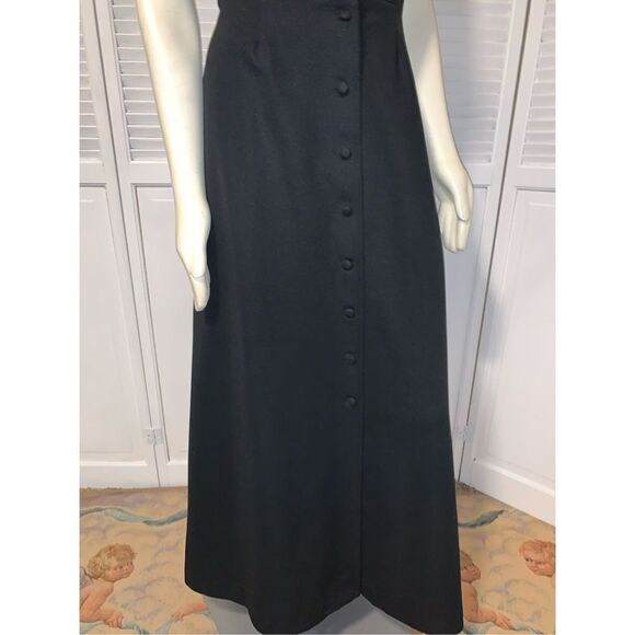 Vintage Black Button Down Sleeveless Maxi Dress 17/18 - Picture 11 of 12